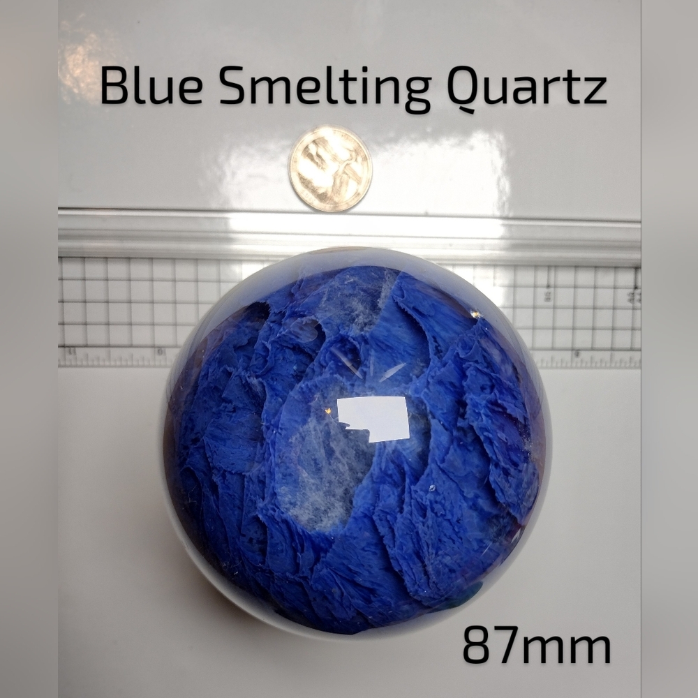 Blue Smelting Quartz Sphere